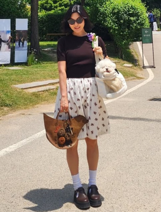 '46kg' 한혜연, 14kg 감량 후 하객룩도 '심쿵'..각선미 강조 '러블리 스타일'