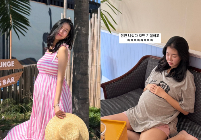 '쌍둥이 임신' 김지혜, 22주에 만삭같은 D라인 