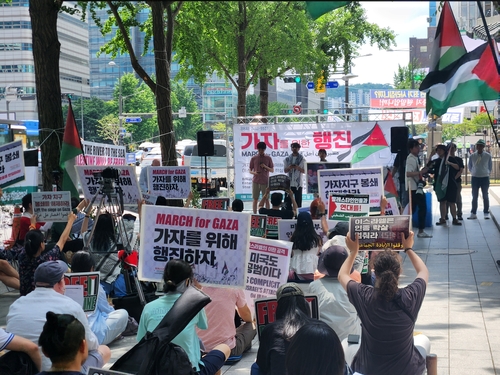 국내 팔레스타인인들, 이란 공습한 이스라엘 비판 집회·행진