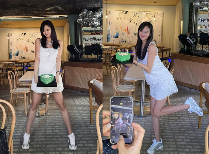 '송재희♥' 지소연, 쌍둥이 임신 5개월 맞나..찾을 수 없는 D라인