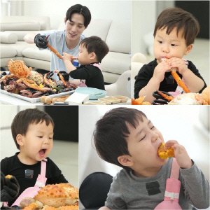 김준호 子 25개월 정우, 킹크랩 홀릭...양손 먹방의 신세계 오픈 ('슈돌')