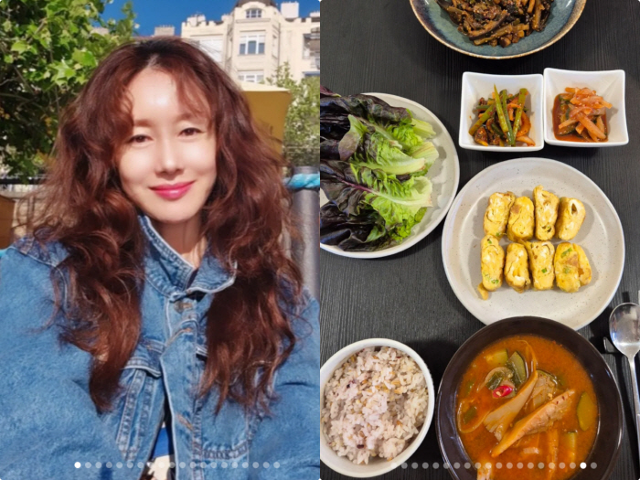 '韓 떠난' 김지수, 한식으로 버티는 유럽살이..된장찌개+가지볶음 '진수…
