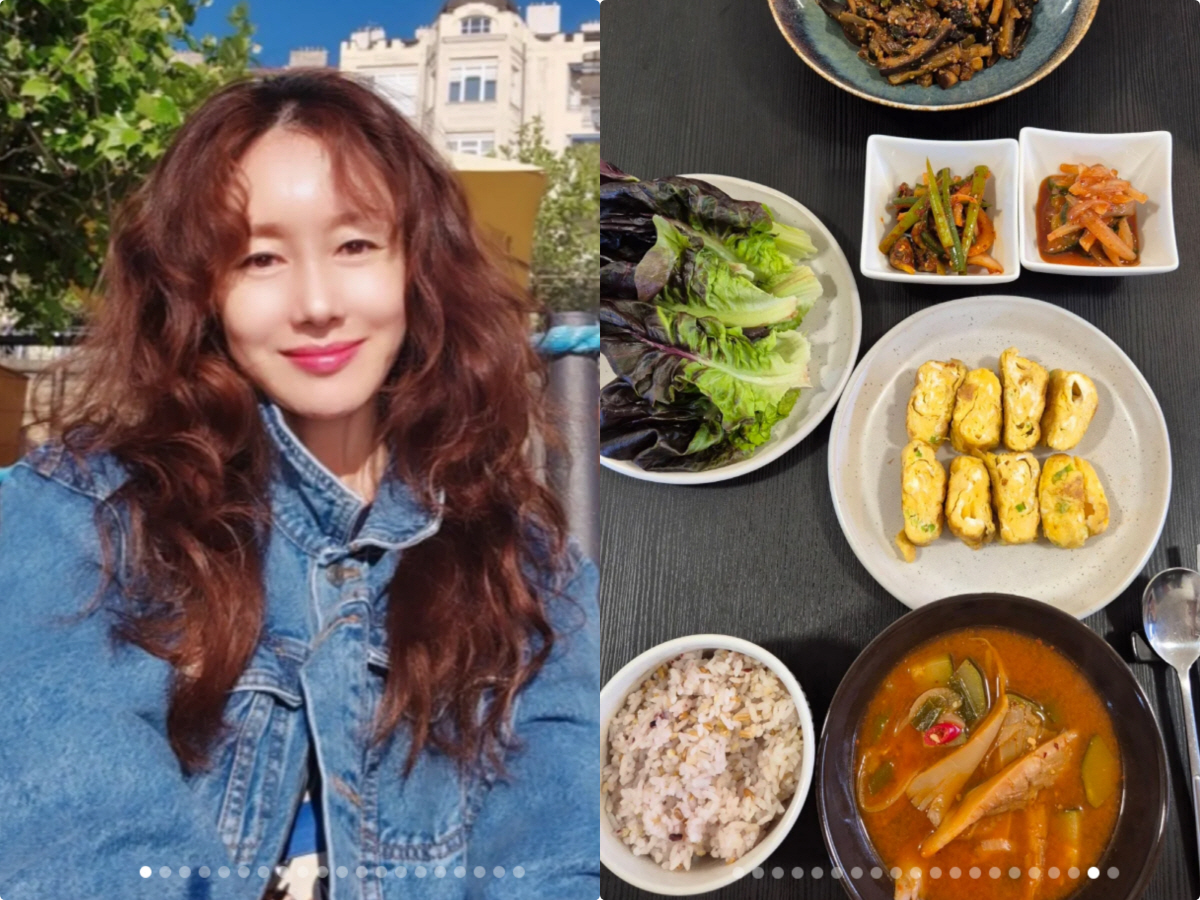 '韓 떠난' 김지수, 한식으로 버티는 유럽살이..된장찌개+가지볶음 '진수…