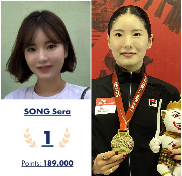 '부상투혼,세계1위의 위엄'송세라,亞선수권 女에페 커리어 첫우승! "단체…