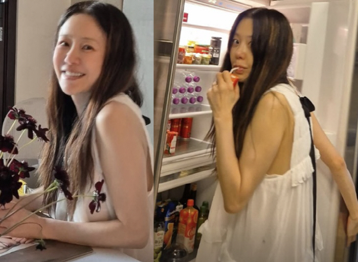 고현정, 집에서도 이렇게 예쁠 수가..냉장고 앞 '가전CF 비주얼'