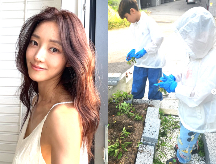 서하얀, ♥임창정표 '미니 텃밭' 대공개.."애들이 수확한 감자 쪄먹어,…