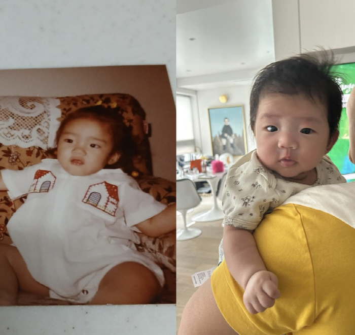 '이규혁♥' 손담비, 콧대→입매 판박이 딸에 깜짝 "나 8개월 때랑 닮았…