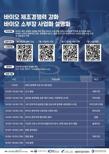 [게시판] 바이오협회, 4개 지역 순회 바이오 소부장 설명회 개최