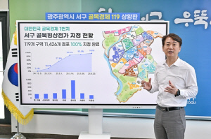 광주 서구청장 집무실에 '골목경제119 상황판' 구축
