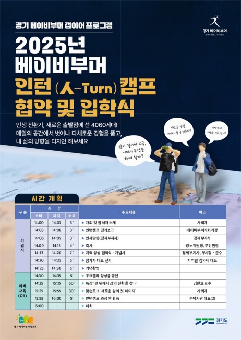 경기도 중장년 갭이어 프로그램 '인턴 캠프' 개소…120명 입학