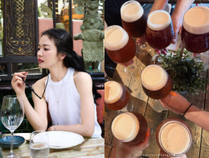 송혜교, 퇴근 후 맥주 한잔의 여유..미모에 취하네
