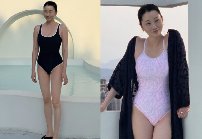 장윤주, 애플힙 이 정도라고?...톱모델의 '마네킹 각선미' 수영복 자태