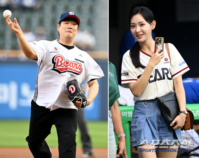 [포토] 배성재, 아내 김다영 아나운서와 함께 야구장에