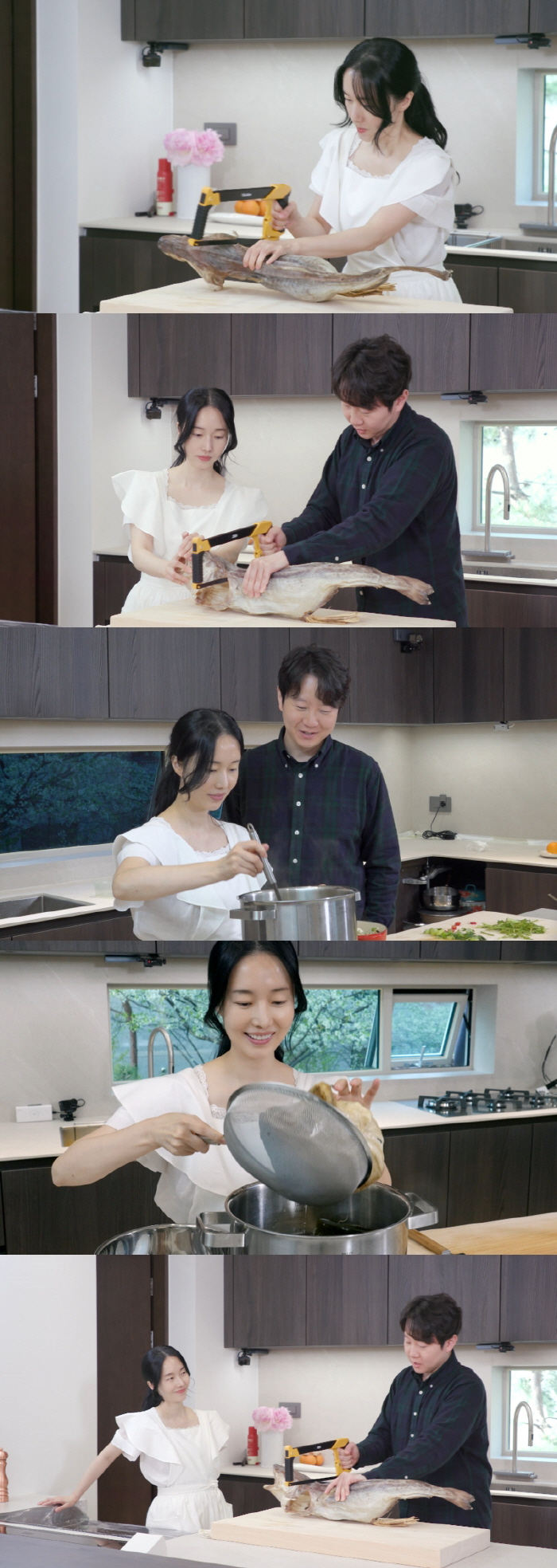 '둘째 출산' 이정현 위해…♥치과의사 남편, 톱질 도전 ('편스토랑')