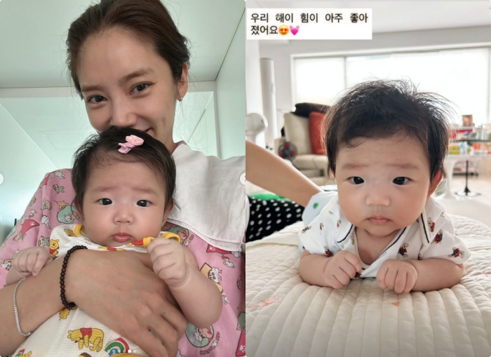 손담비 딸, ♥이규혁 '국가대표' 유전자 물려받았나 "힘이 아주 좋아져"