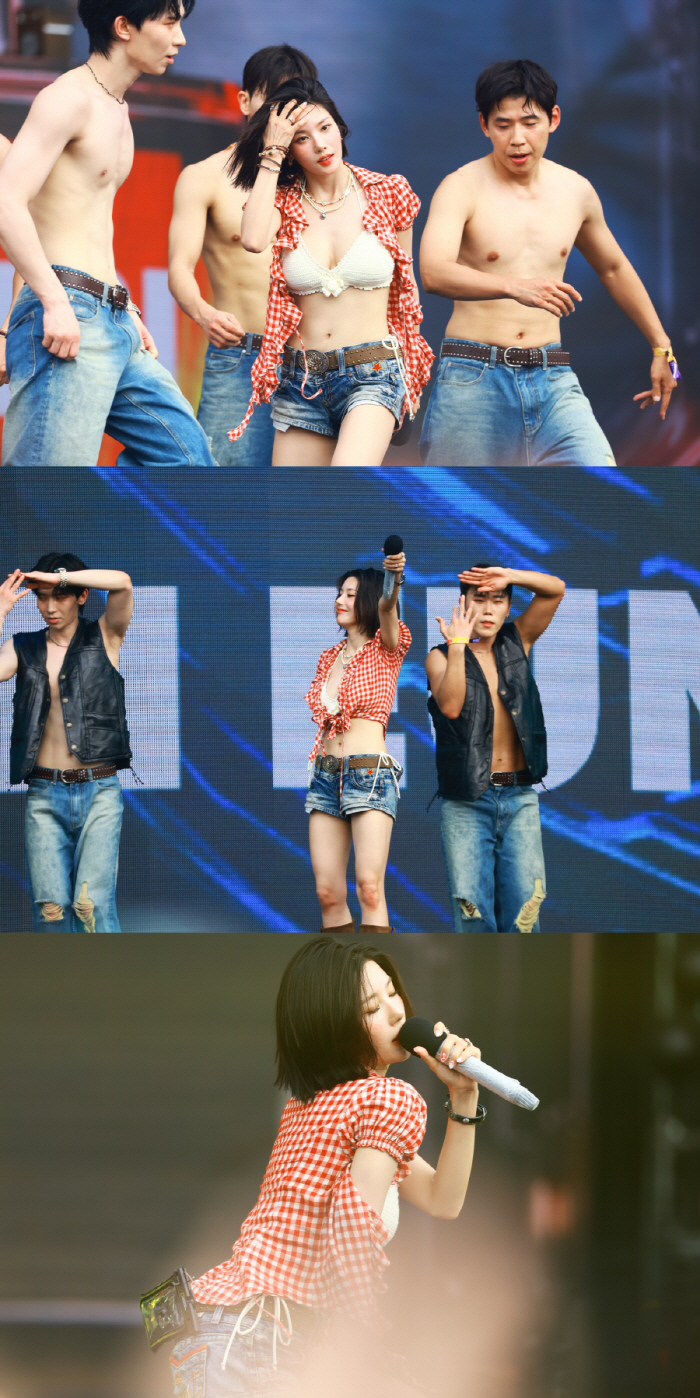 권은비, 올해도 '워터밤' 찢었다...더 아슬아슬해진 파격 비키니