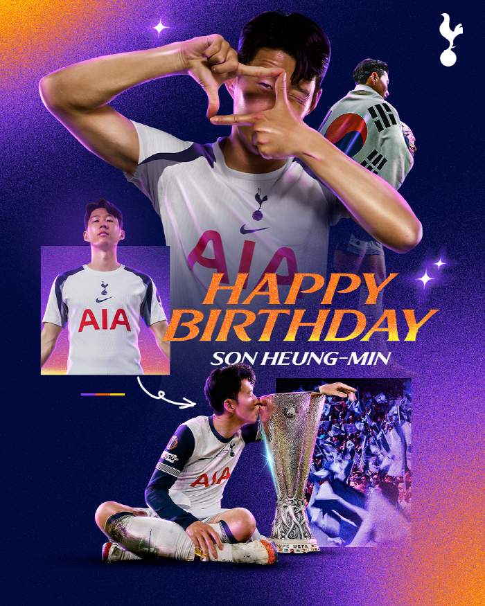 [공식]캡틴+레전드 칭송! 손흥민 생일 축하한 토트넘 →2025~26시즌…
