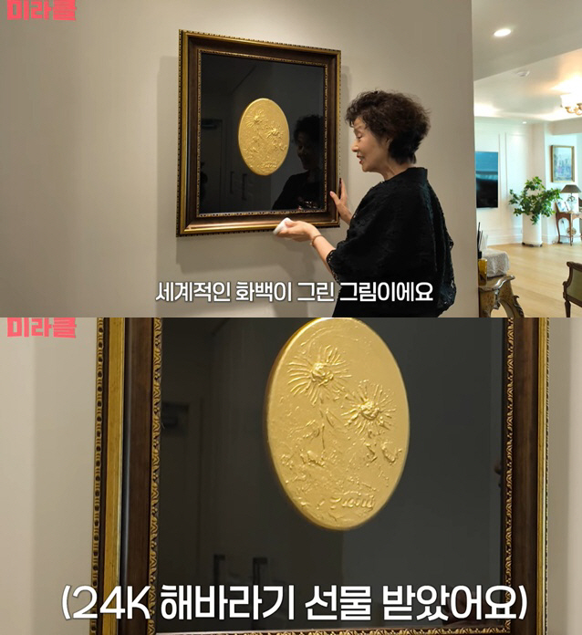 '억대 한강뷰' 윤미라, 집 입구에 24K 해바라기 그림 "세계적 화백 …