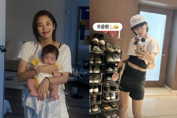 '이규혁♥' 손담비, '출산 후 처진 배'가 이 정도..한 달만에 -10…