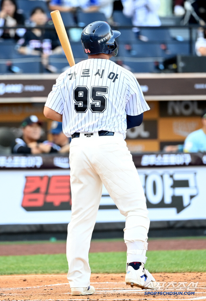 [포토] 김동현, 가르시아 유니폼 입고 타석에