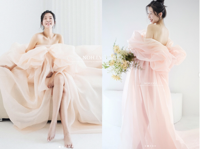'쌍둥이 임신' 김지혜, 10kg 쪘는데…만삭 화보가 웨딩 느낌