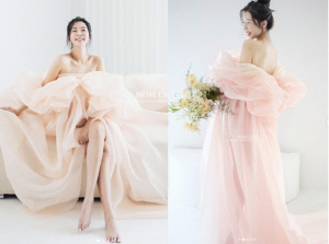 '쌍둥이 임신' 김지혜, 10kg 쪘는데…만삭 화보가 웨딩 느낌