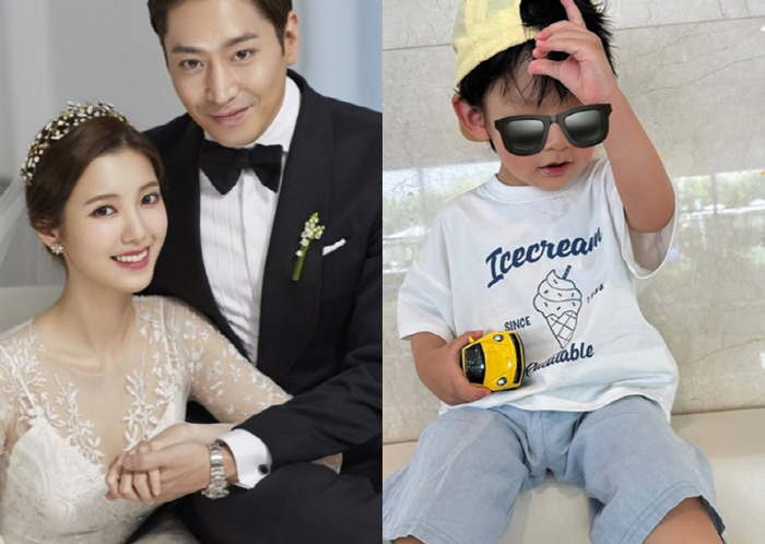'에릭♥' 나혜미, 첫째 아들 얼굴 첫 공개 "첫 수영복에 물총 놀이까지…