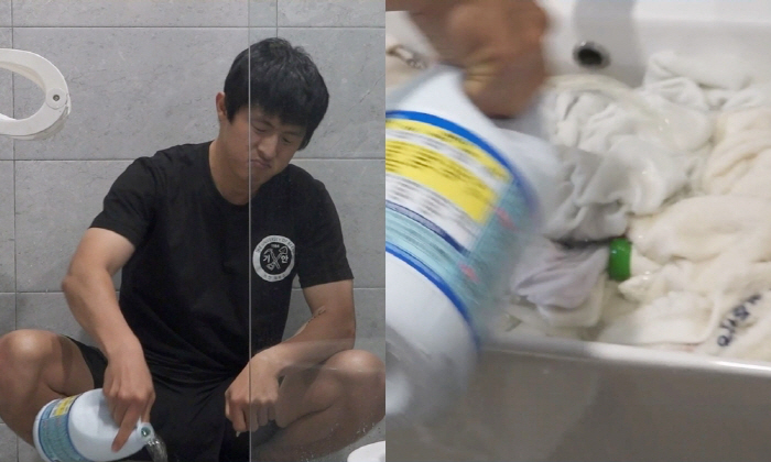 기안84, 빨래 모아 락스 콸콸 "심폐소생술 타임" ('나혼산')