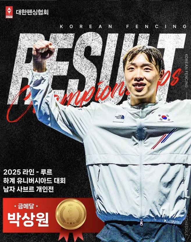 "U대회도 어펜져스 독무대!" '파리金'박상원,男사브르 개인X단체 2관왕…