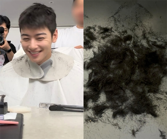 차은우, 입대 앞두고 머리 싹둑...짧게 잘라도 '국보급 비주얼' 그대로