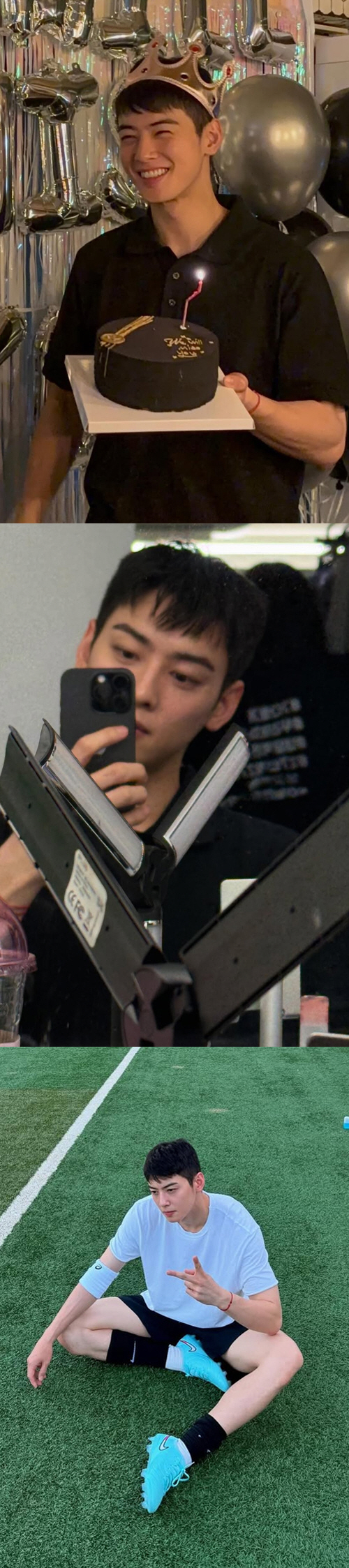 차은우, 입대 앞두고 머리 싹둑...짧게 잘라도 '국보급 비주얼' 그대로