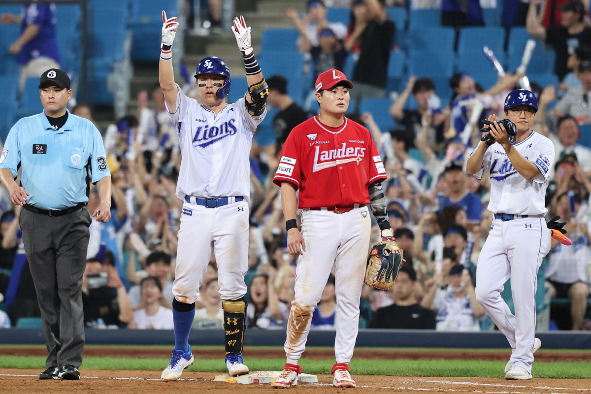 '40세 포수 4타점 원맨쇼!' 삼성 뒤집기로 2연승…SSG 충격 5연패…