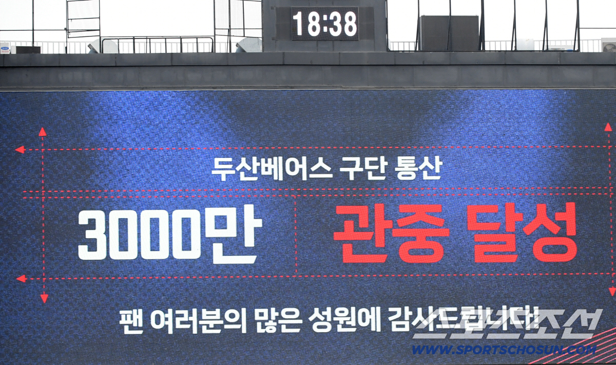 [포토] 두산 베어스 구단 통산 3,000만 관중 달성