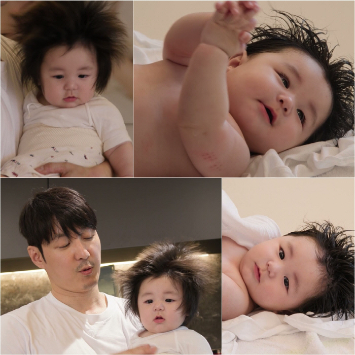 심형탁 164일 子, 목욕 후 '아톰' 변신..."머리숱 많아 샴푸 네 …