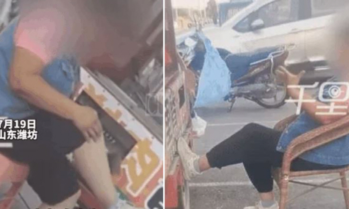 요리용 칼로 다리 면도하고 손톱 다듬는 노점상…"화면에서 냄새나는 듯"