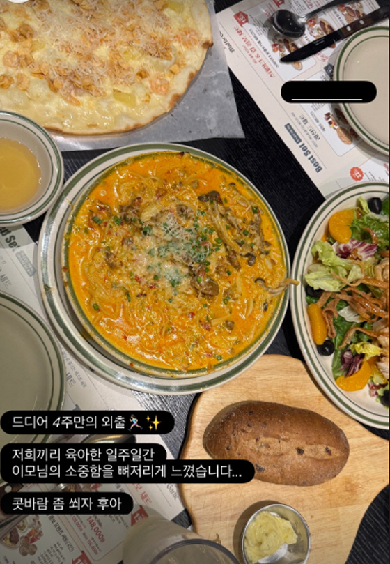 레이디제인, '초보맘' 육아 고충...4주만 첫 외출 "이모님 소중함 뼈…