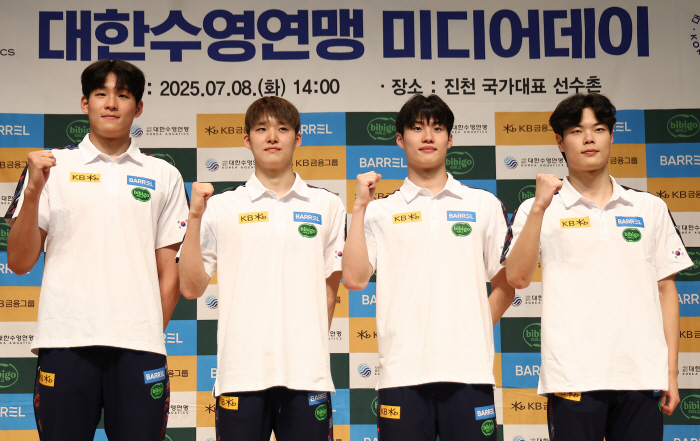 "아깝다!" 男계영800m 5위,2연속 메달 불발...英1위,中2위 '아시아新(7분00초91)' 내줬다[싱가포르세계수영선수권]