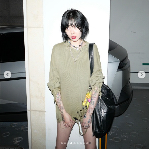 '용준형♥' 현아, 양팔 뒤덮은 타투…"타투도 패션"