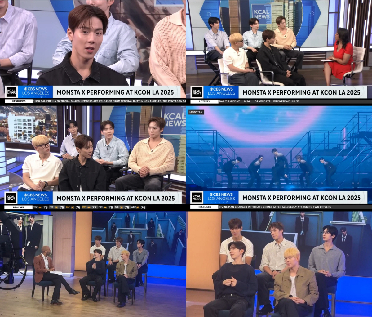 몬스타엑스, 美 아침 방송 'KCAL News'-'KTLA 5' 출연…컴…