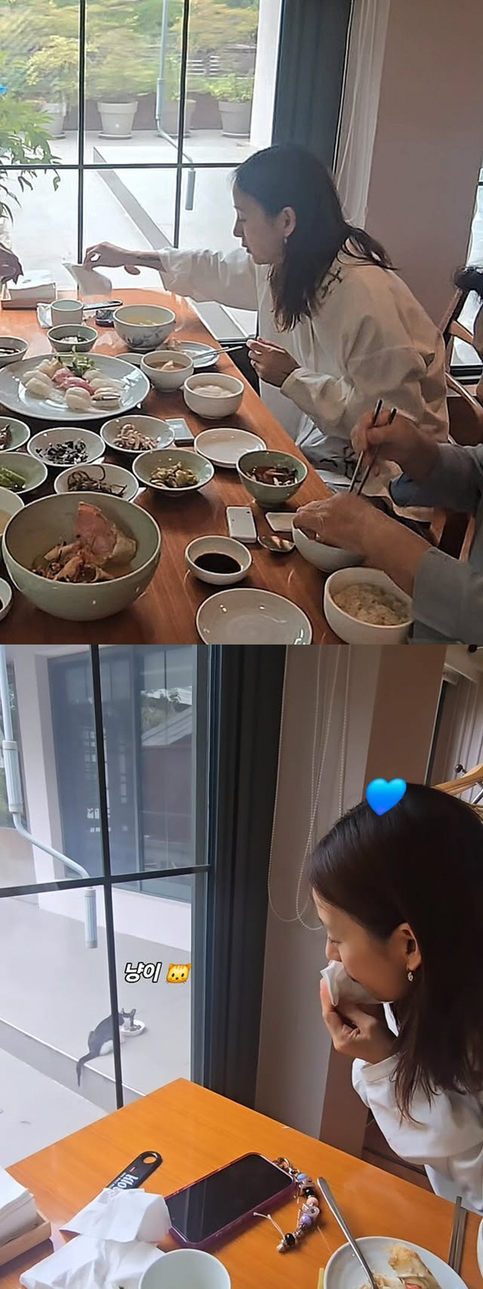 '60억家' 이효리, 친정과 주말 식사..훈남 조카와 환한 미소