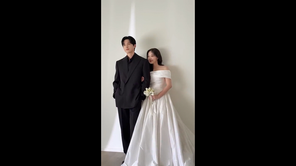 '윤선우♥ 김가은' 웨딩 촬영 공개…"웃을때 닮은 것 같은" 예비부부