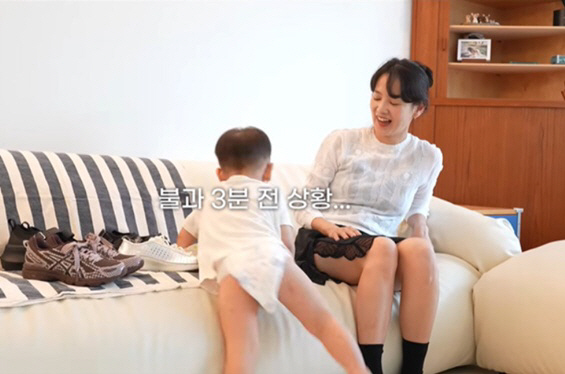 '김무열♥' 윤승아, 촬영 중 아들 난입에 당황..거실 초토화 "정신 쏙…