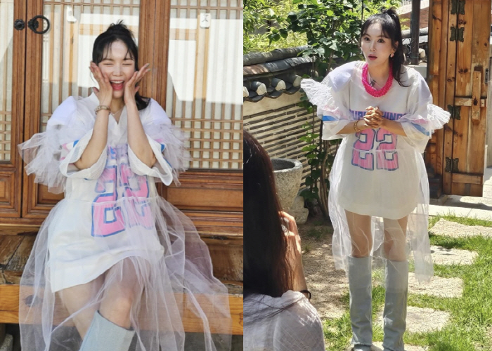 '46세' 장영란, 과감한 하의 실종 패션...'21kg 감량' 후 몸매 자신감