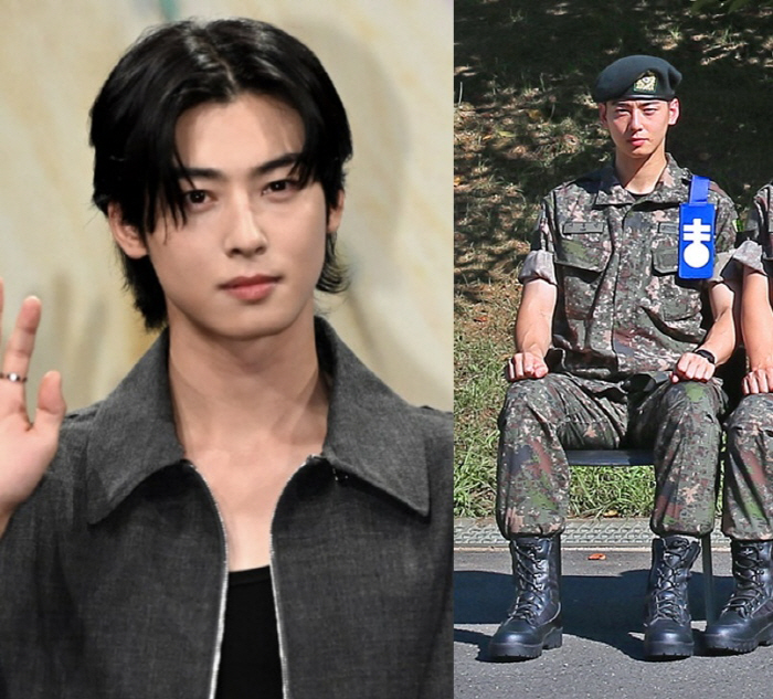 '군입대' 차은우, 훈련소 첫 근황..'군기 바짝' 조각미남 훈련병