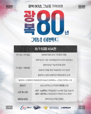 프로야구 두산, 15일 KIA전서 '광복 80년' 기념행사
