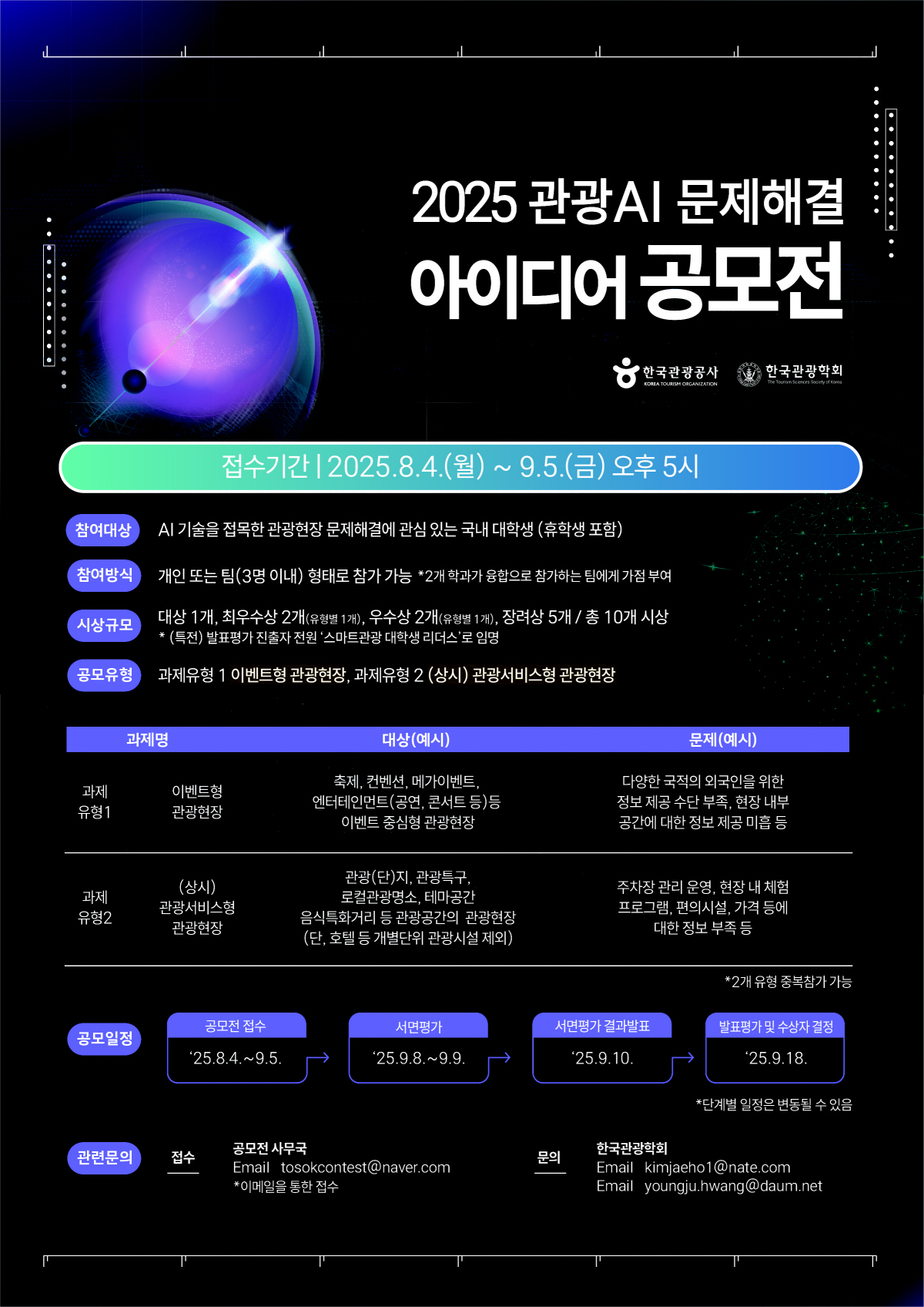 한국관광공사, 관광AI 문제해결 아이디어 공모전 개최