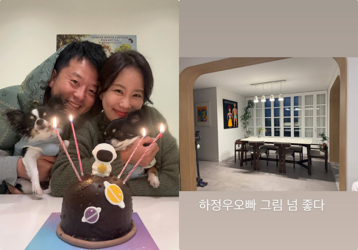 김지민♥김준호, 한강뷰 신혼집 공개..하정우 그림까지 '럭셔리'