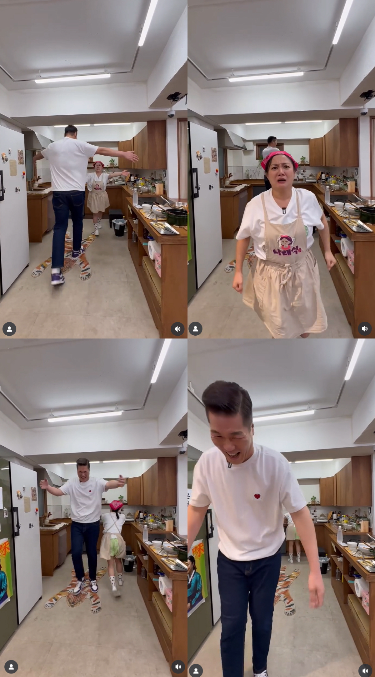 148cm 박나래, 서장훈에 달려가 안겼다..59cm 키 차이에 '포옹 …