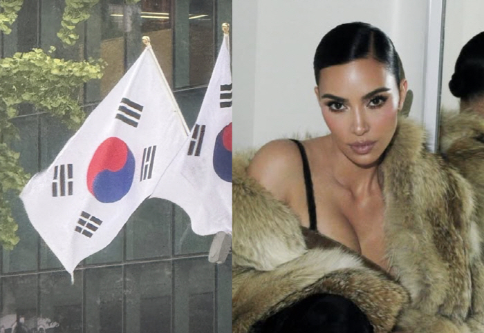킴 카다시안, 한국 관광 제대로 하네..'광복절 태극기'까지 올렸다