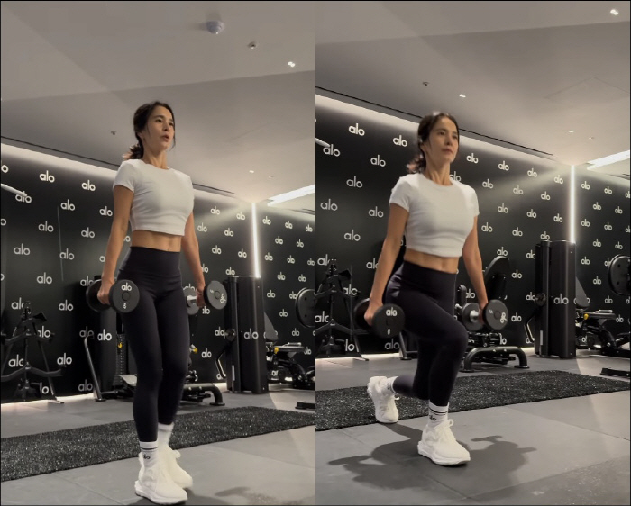 정혜영, ♥션 못지 않은 명품 11자 복근 "오늘부터 다시 웨이트 집중"